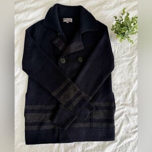 Vince Double‑Breasted Wool Nautical Sweater — Size Small